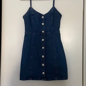 Zara button up denim dress